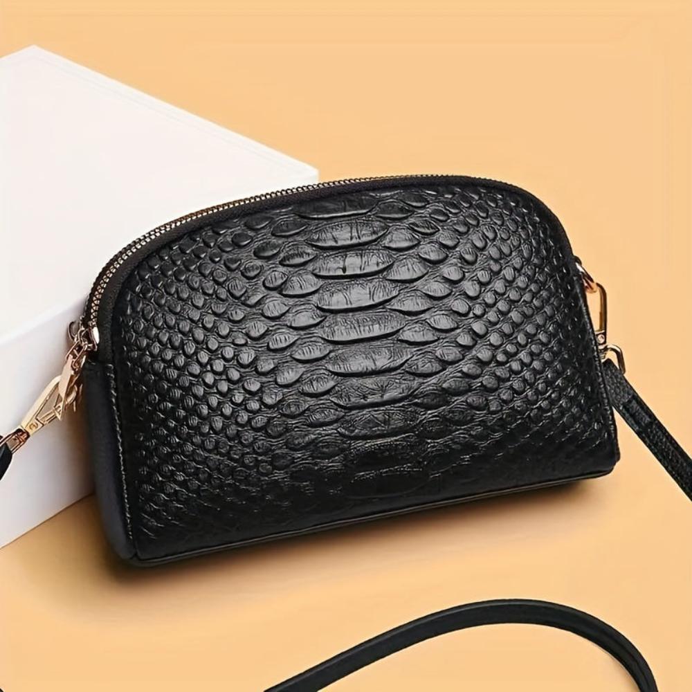 Lyra Mini Croc Crossbody Bag